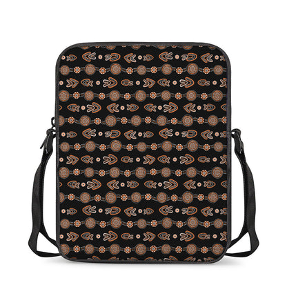Aboriginal Boomerang Pattern Print Rectangular Crossbody Bag
