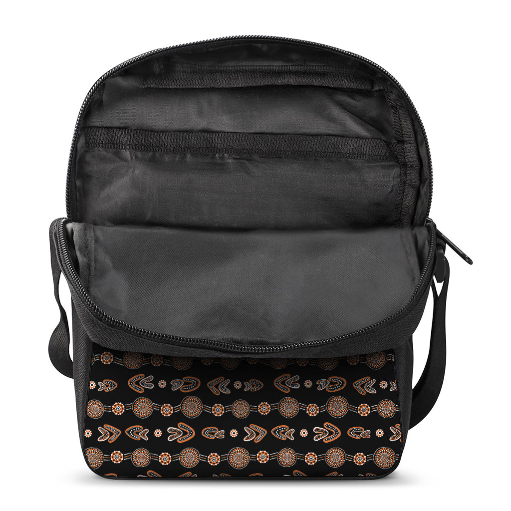 Aboriginal Boomerang Pattern Print Rectangular Crossbody Bag