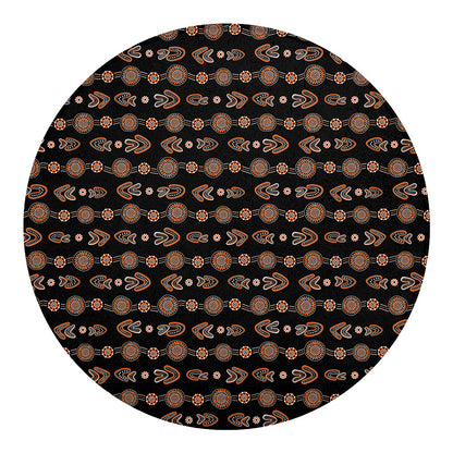 Aboriginal Boomerang Pattern Print Round Blanket