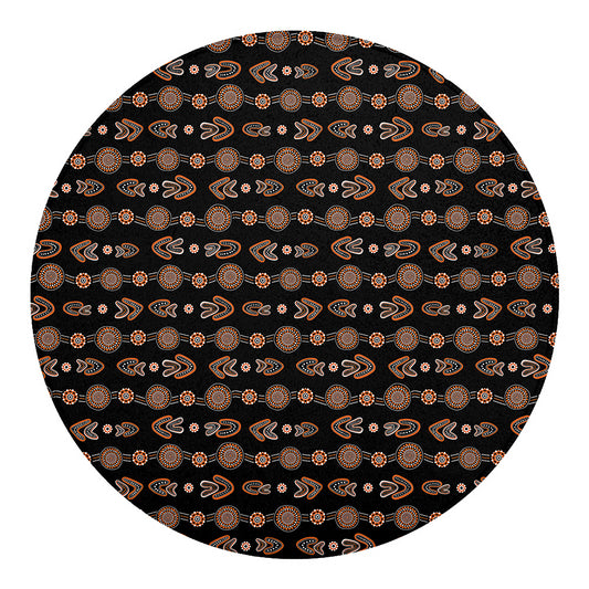 Aboriginal Boomerang Pattern Print Round Blanket