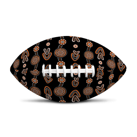 Aboriginal Boomerang Pattern Print Rugby Ball
