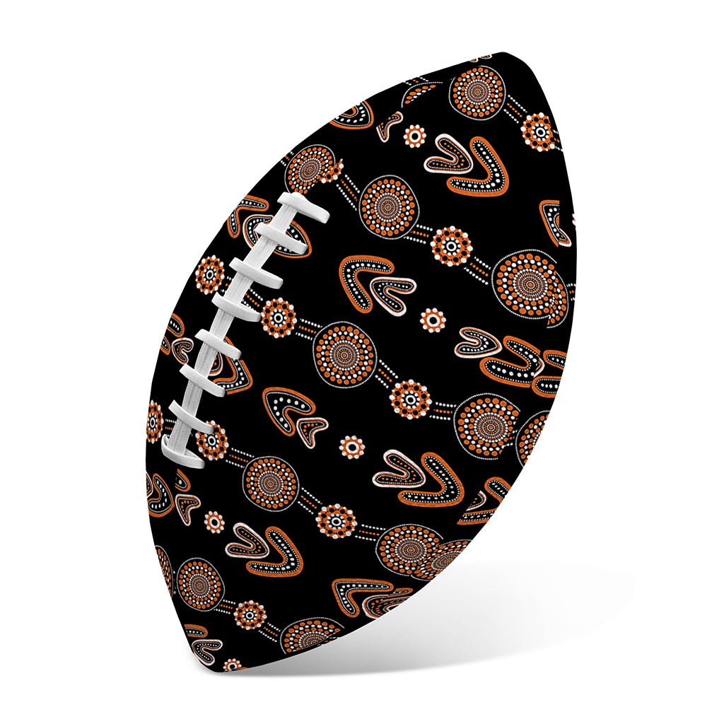 Aboriginal Boomerang Pattern Print Rugby Ball