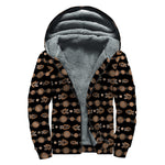 Aboriginal Boomerang Pattern Print Sherpa Lined Zip Up Hoodie