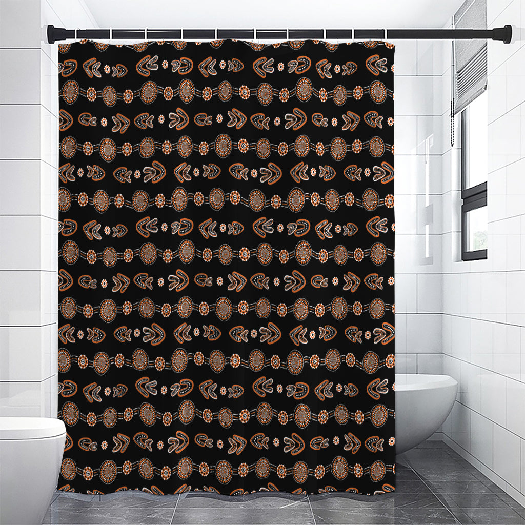 Aboriginal Boomerang Pattern Print Shower Curtain