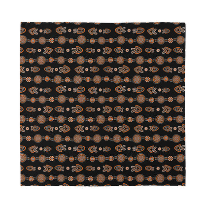 Aboriginal Boomerang Pattern Print Silk Bandana