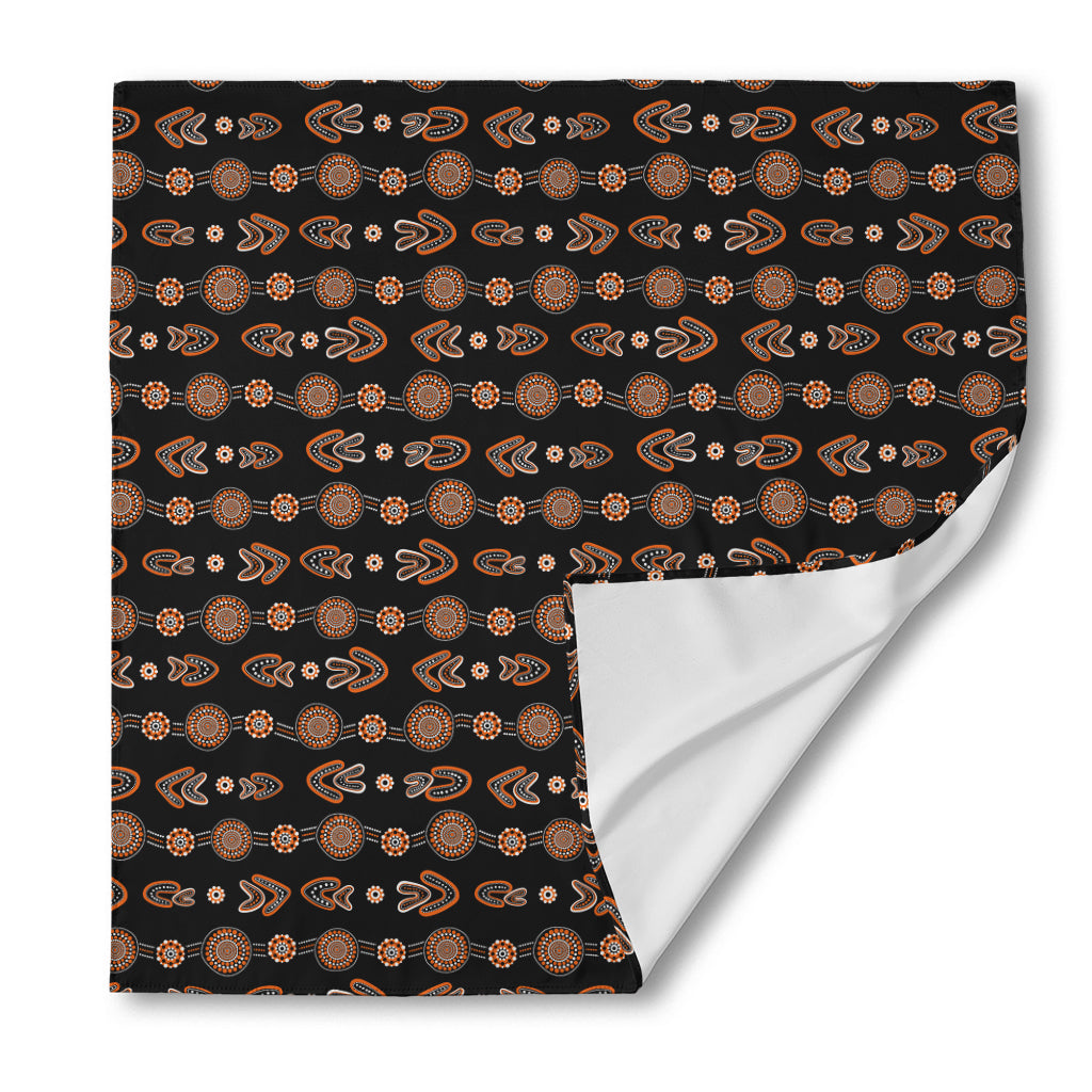 Aboriginal Boomerang Pattern Print Silk Bandana