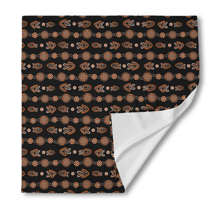 Aboriginal Boomerang Pattern Print Silk Bandana