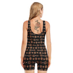 Aboriginal Boomerang Pattern Print Sleeveless One Piece Swimsuit