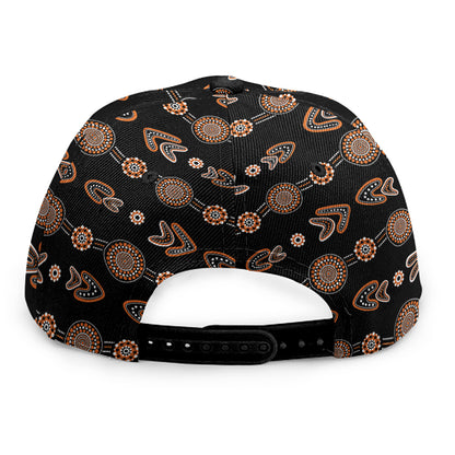 Aboriginal Boomerang Pattern Print Snapback Cap