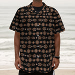 Aboriginal Boomerang Pattern Print Textured Short Sleeve Shirt