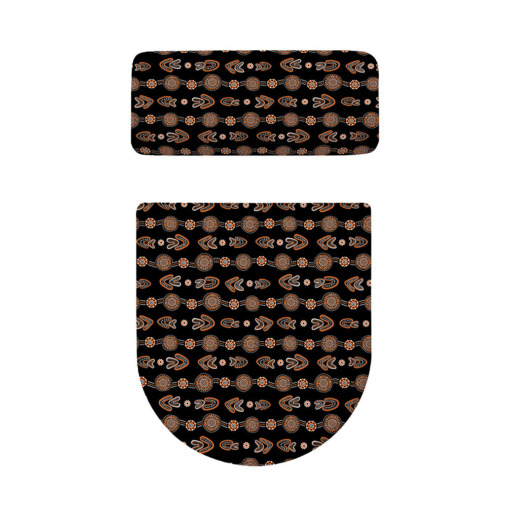 Aboriginal Boomerang Pattern Print Toilet Lid And Tank Cover Set