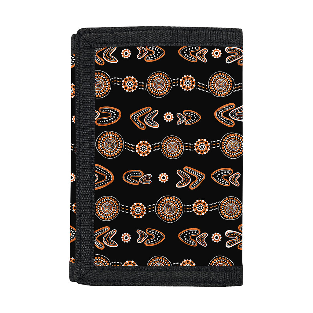 Aboriginal Boomerang Pattern Print Trifold Wallet
