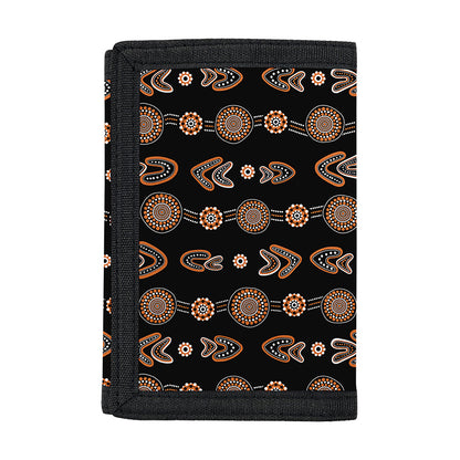 Aboriginal Boomerang Pattern Print Trifold Wallet