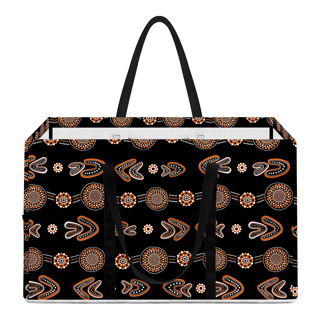 Aboriginal Boomerang Pattern Print Utility Tote Bag