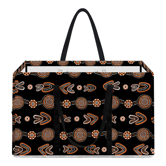 Aboriginal Boomerang Pattern Print Utility Tote Bag