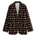 Aboriginal Boomerang Pattern Print Women's Blazer