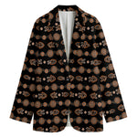 Aboriginal Boomerang Pattern Print Women's Cotton Blazer