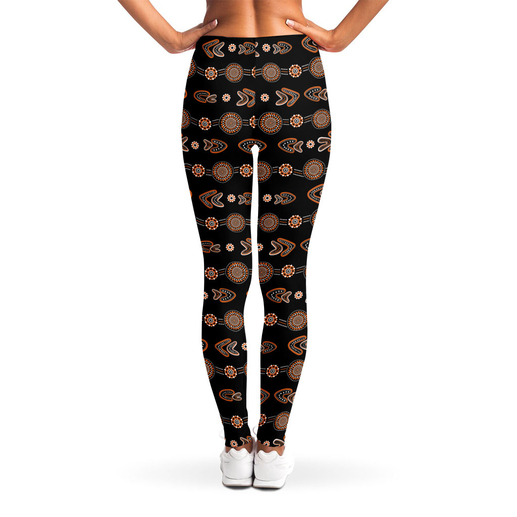 Aboriginal Boomerang Pattern Print Women's Leggings