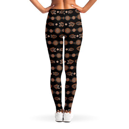 Aboriginal Boomerang Pattern Print Women's Leggings