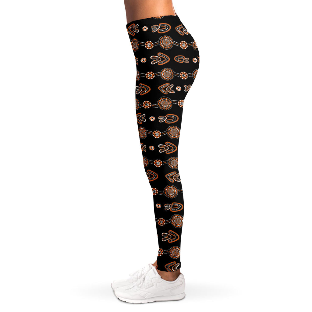 Aboriginal Boomerang Pattern Print Women's Leggings