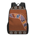 Aboriginal Dot Boomerang Print 17 Inch Backpack