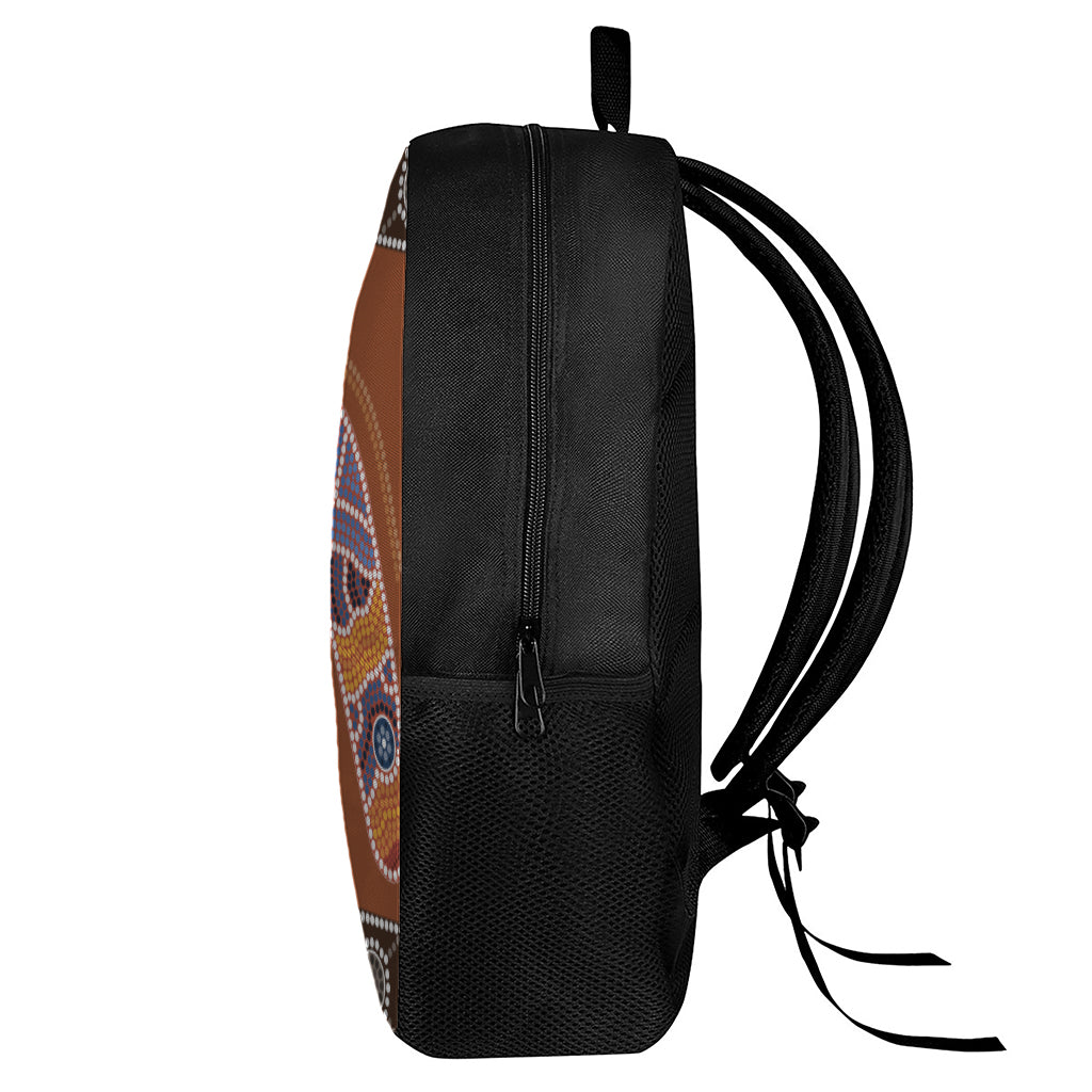 Aboriginal Dot Boomerang Print 17 Inch Backpack