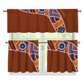 Aboriginal Dot Boomerang Print 3 Piece Kitchen Curtains