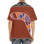 Aboriginal Dot Boomerang Print Aloha Shirt