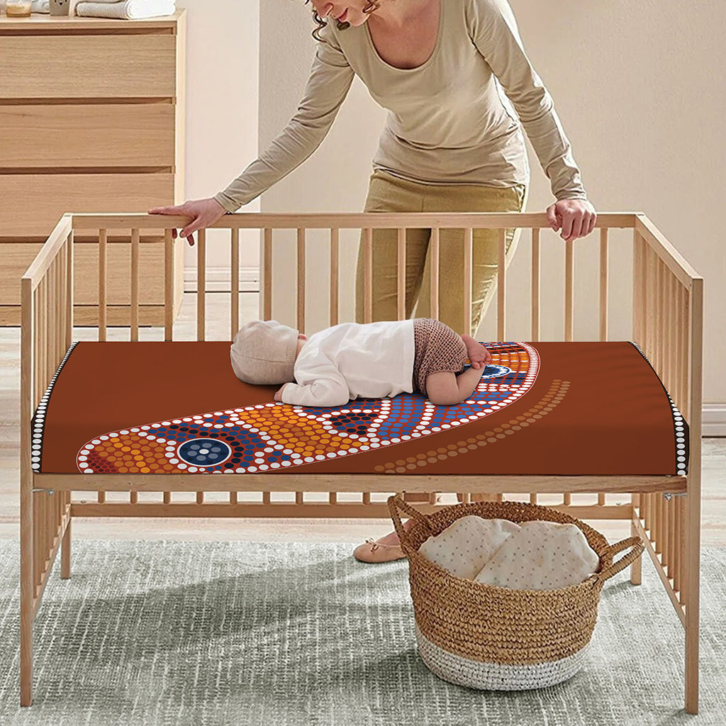 Aboriginal Dot Boomerang Print Baby Crib Sheet