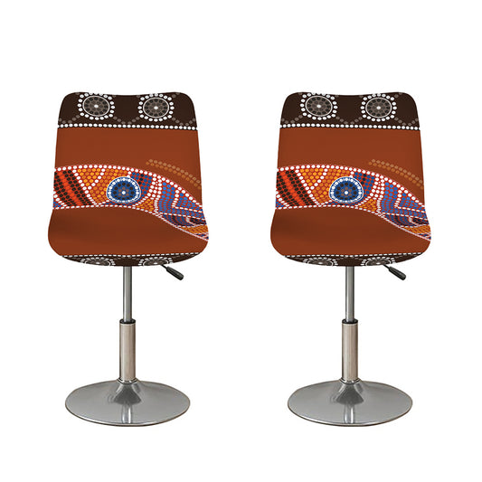 Aboriginal Dot Boomerang Print Bar Stool Covers