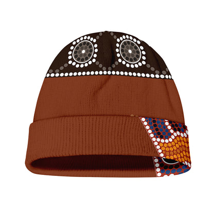 Aboriginal Dot Boomerang Print Beanie