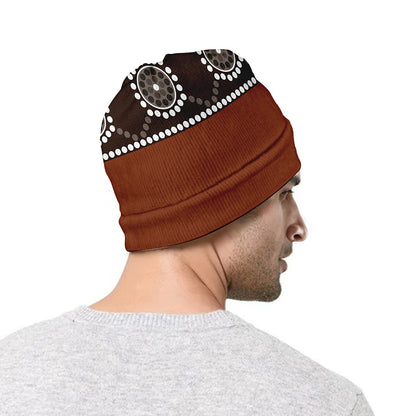 Aboriginal Dot Boomerang Print Beanie