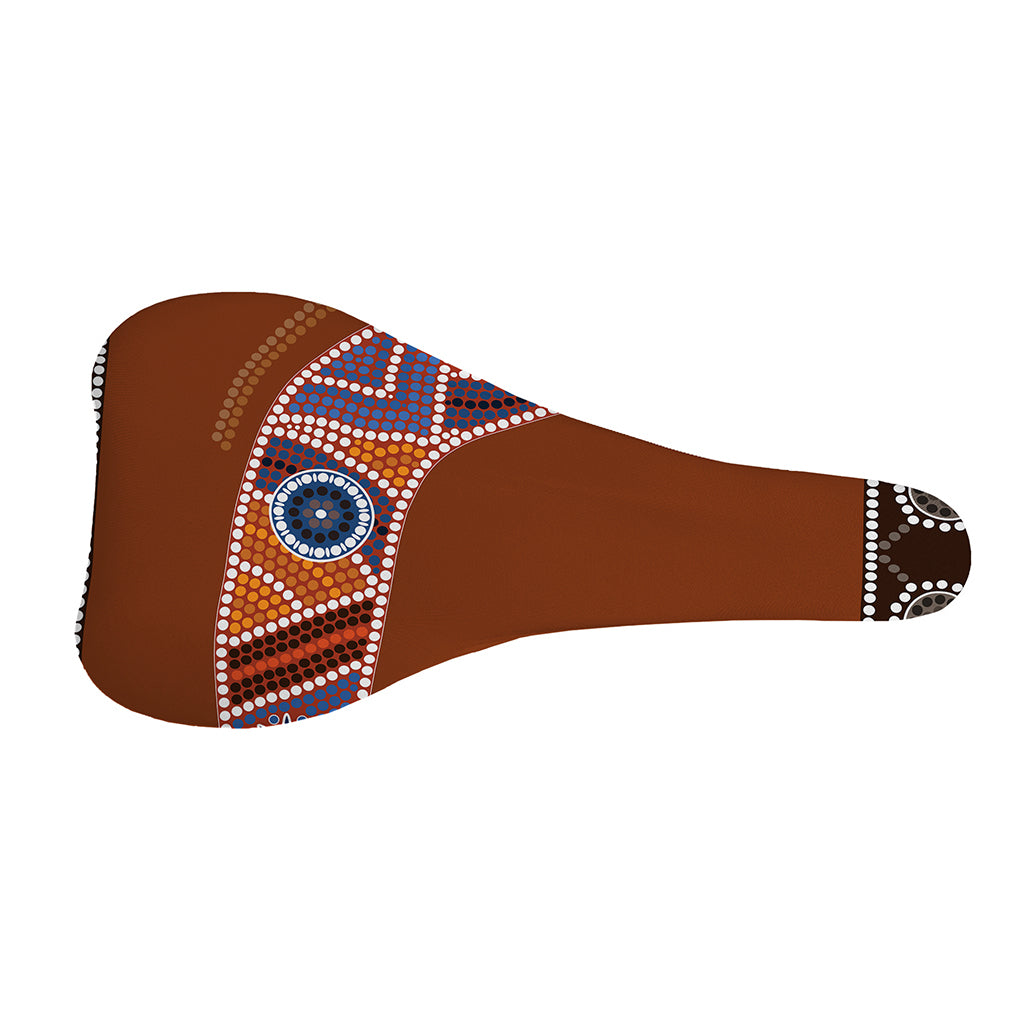 Aboriginal Dot Boomerang Print Bicycle Seat Cover