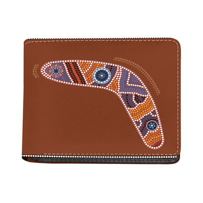Aboriginal Dot Boomerang Print Bifold Wallet