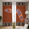 Aboriginal Dot Boomerang Print Dimout Pencil Pleat Curtains
