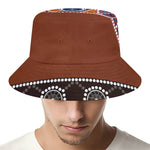 Aboriginal Dot Boomerang Print Bucket Hat