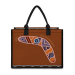 Aboriginal Dot Boomerang Print Canvas Tote Bag
