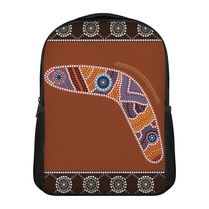 Aboriginal Dot Boomerang Print Casual Backpack