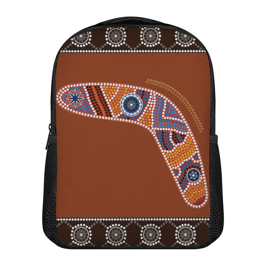 Aboriginal Dot Boomerang Print Casual Backpack