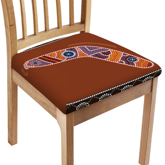 Aboriginal Dot Boomerang Print Chair Cushion Cover