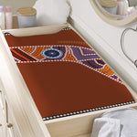 Aboriginal Dot Boomerang Print Changing Pad Cover