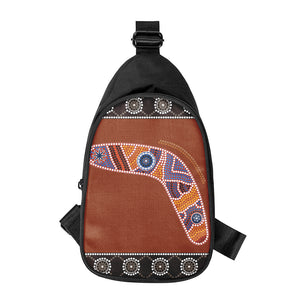 Aboriginal Dot Boomerang Print Chest Bag