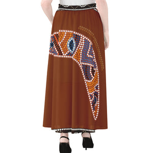 Aboriginal Dot Boomerang Print Chiffon Maxi Skirt