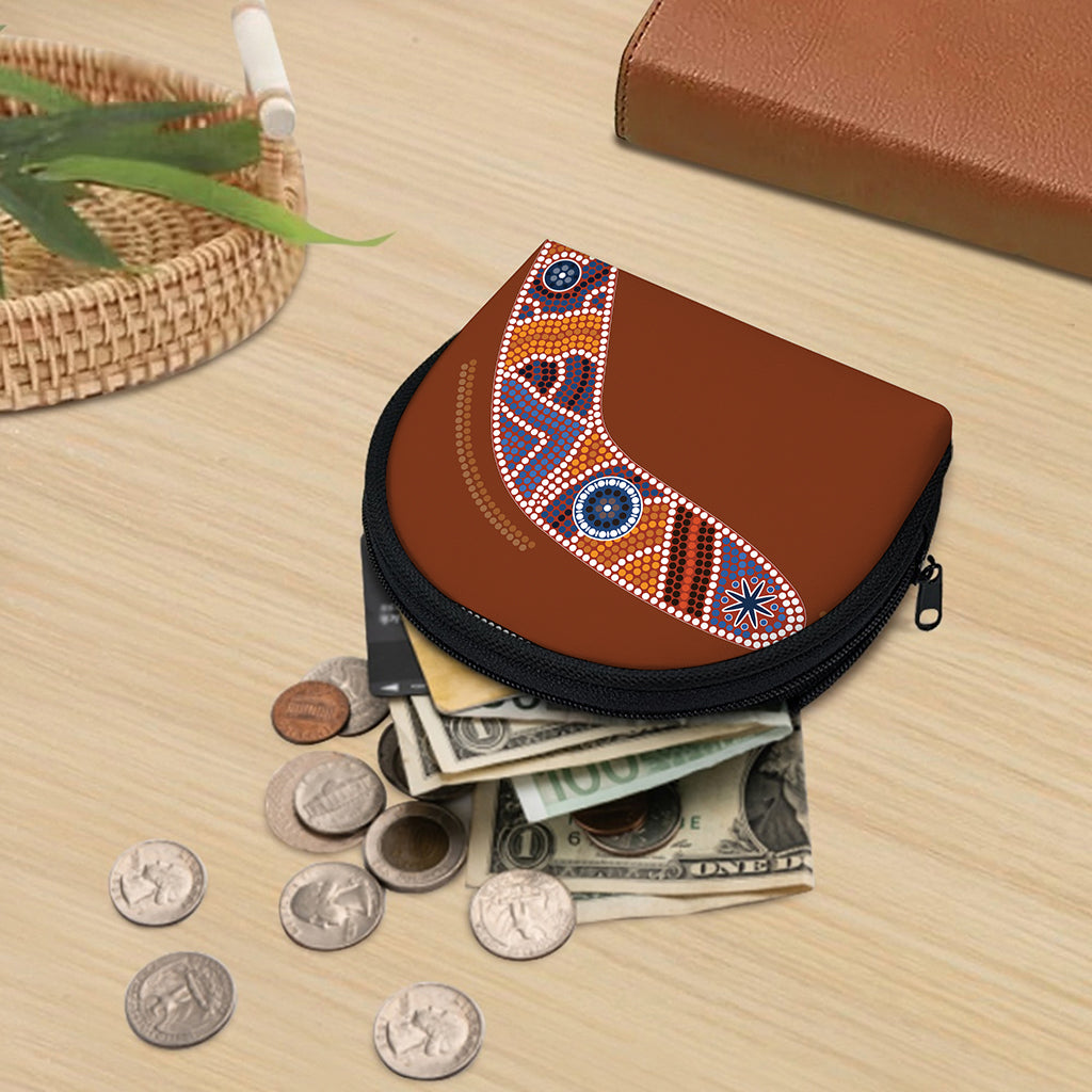 Aboriginal Dot Boomerang Print Coin Purse