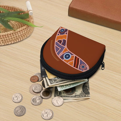 Aboriginal Dot Boomerang Print Coin Purse