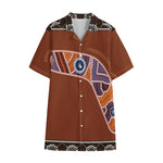 Aboriginal Dot Boomerang Print Cotton Hawaiian Shirt