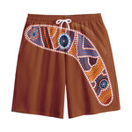 Aboriginal Dot Boomerang Print Cotton Shorts