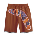 Aboriginal Dot Boomerang Print Cotton Shorts