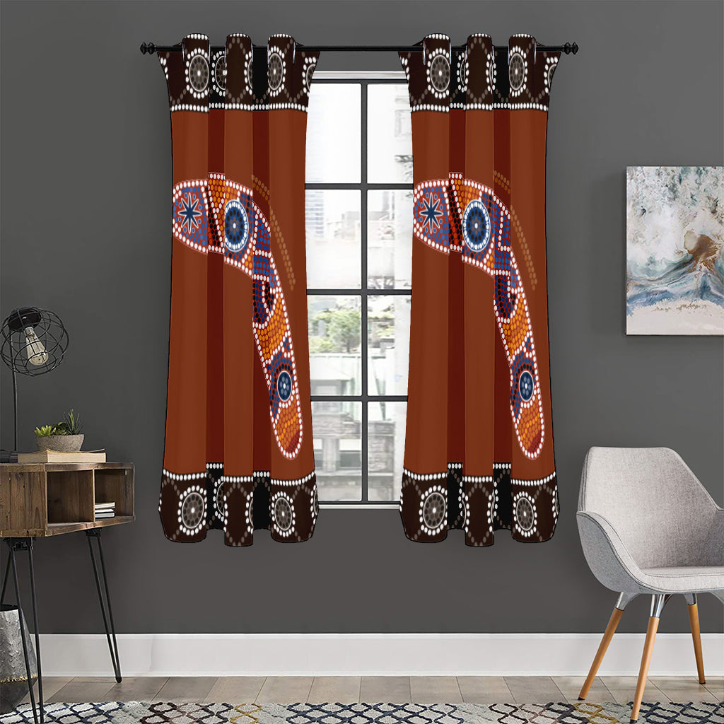 Aboriginal Dot Boomerang Print Curtain