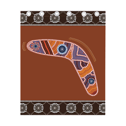 Aboriginal Dot Boomerang Print Curtain